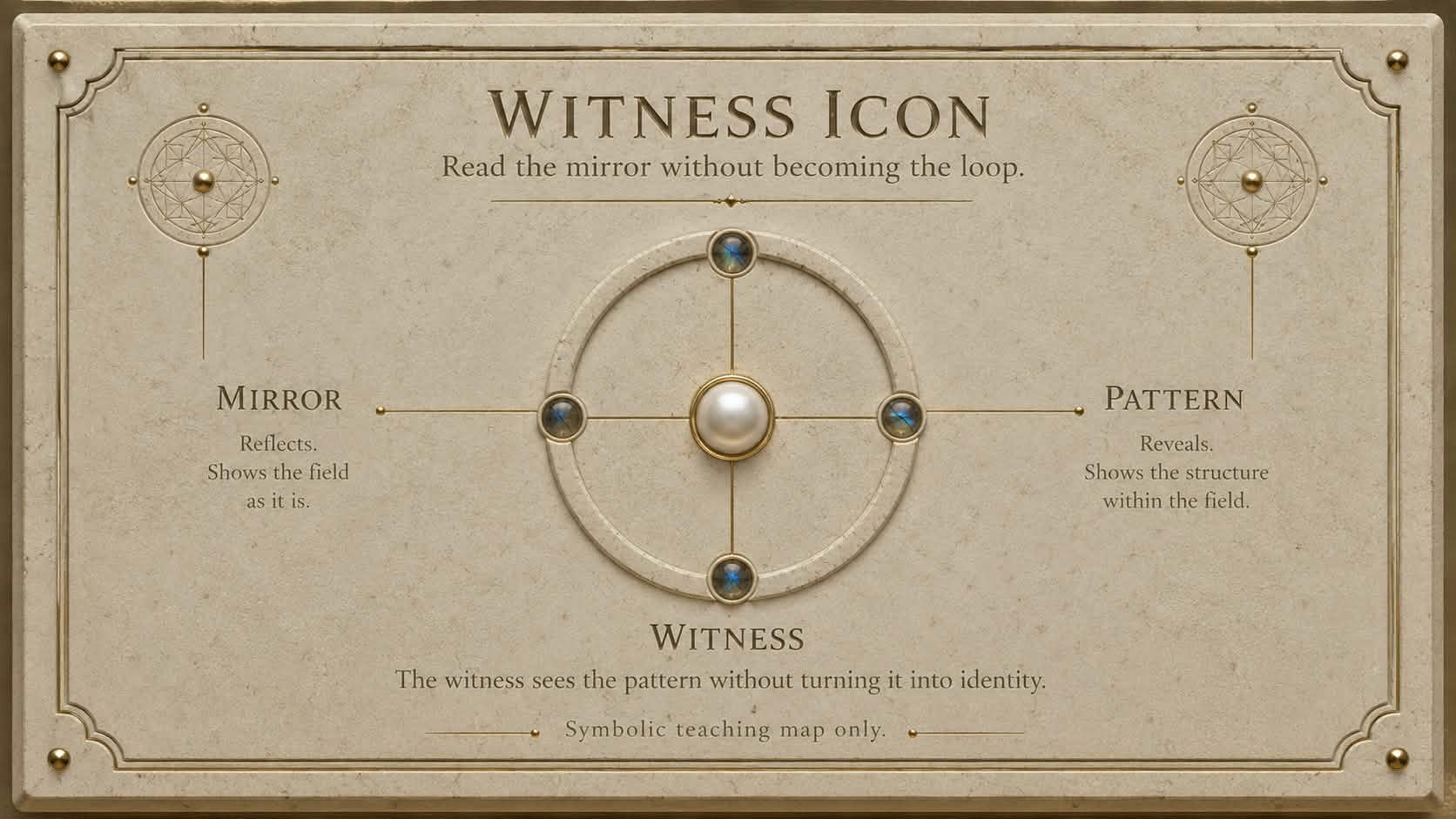 Witness Icon teaching plate showing mirror, pattern, and witness